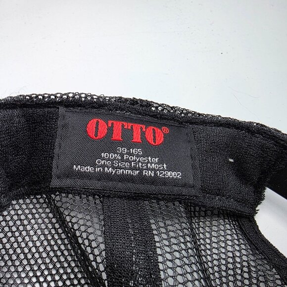 Otto Miller Mens Black White Snapback Trucker Hat Made The American Way Casual - Picture 6 of 9
